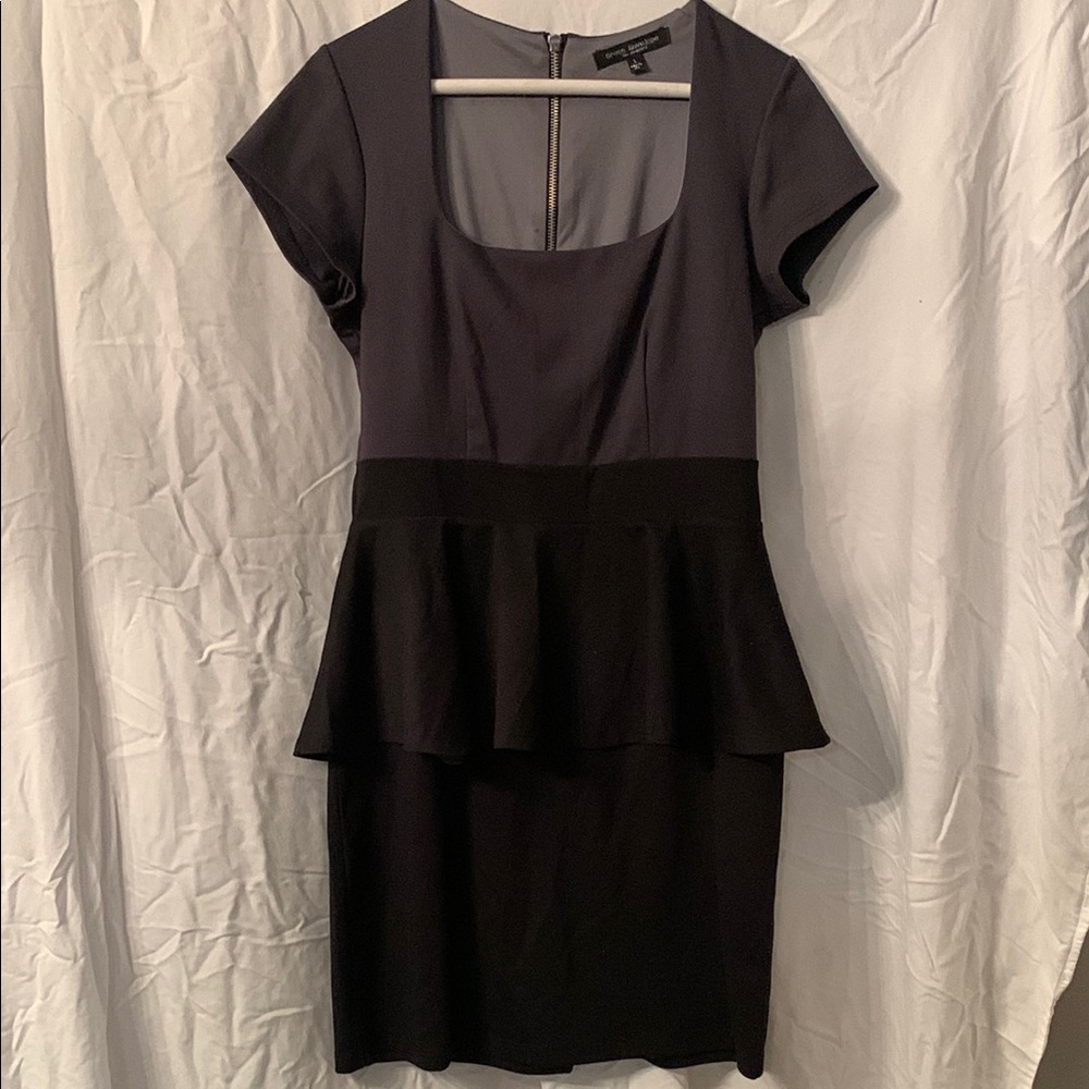Green Envelope Black Peplum Mini Dress